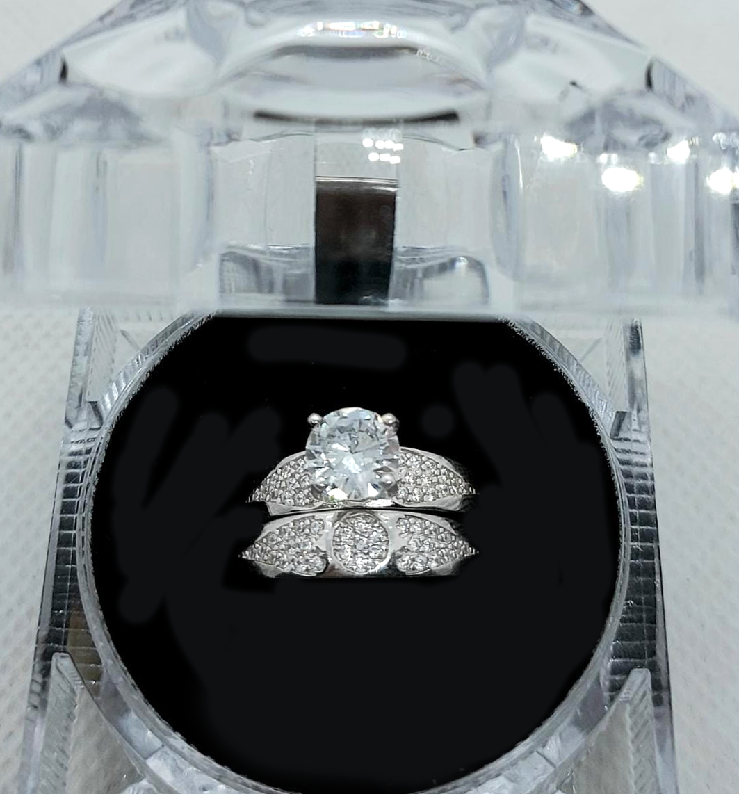 2PC Silver Wedding Ring